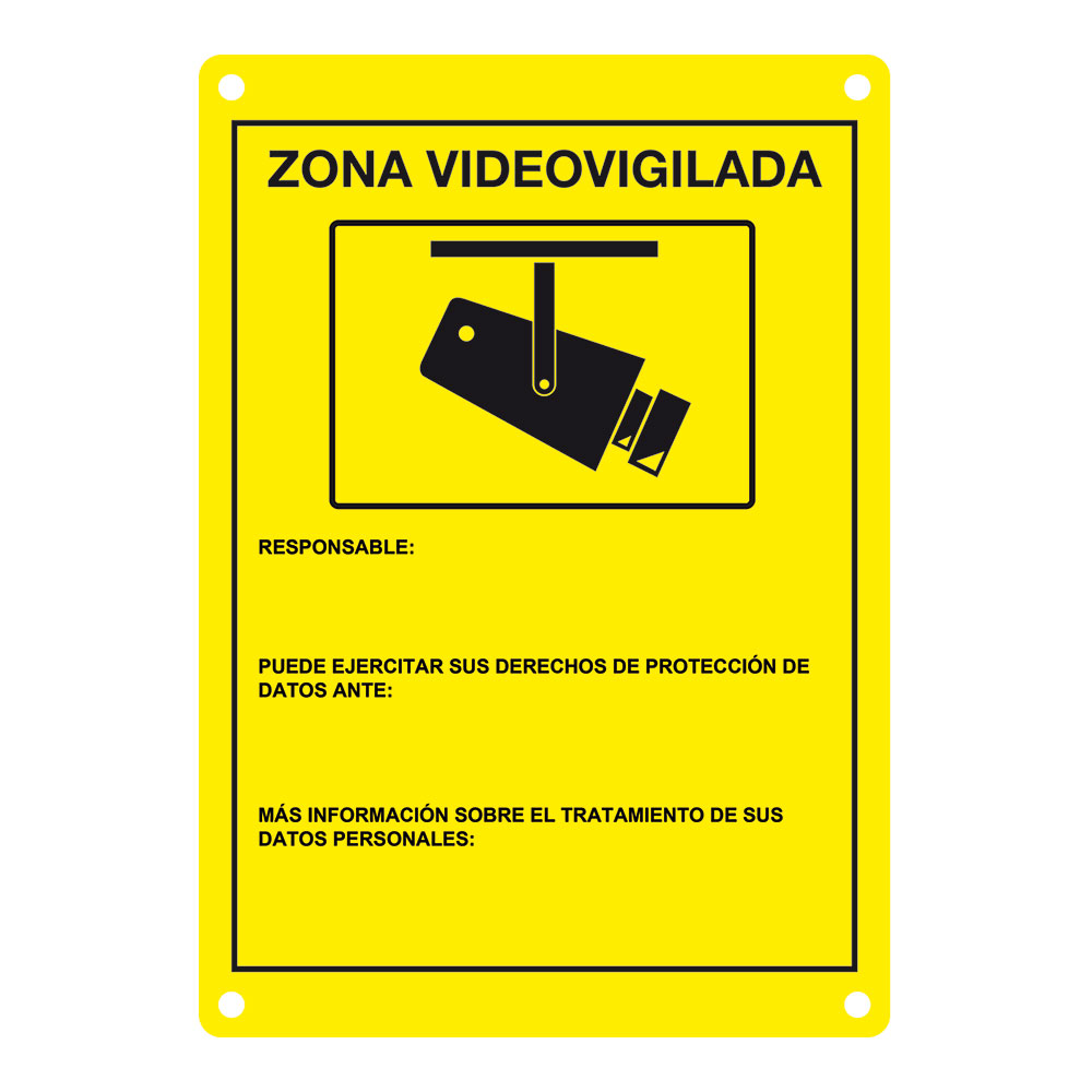 Aviso Zona Videovigilada EU Portugués