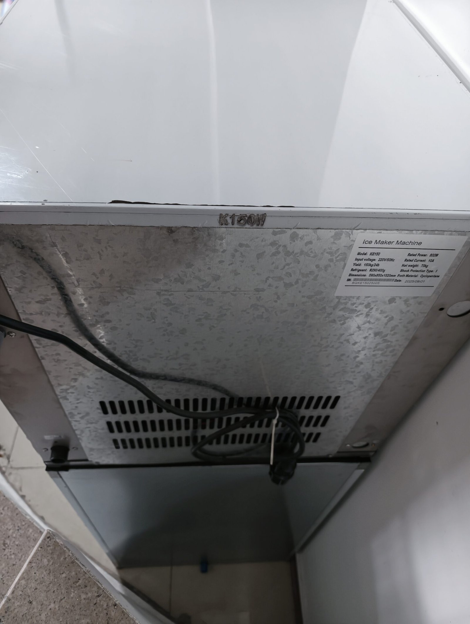 IPV-KE150 MAQUINA DE CUBOS DE HIELO 800W DE 150KG.24HR HS 8418.69.99 - Imagen 3